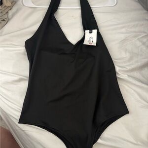 ReoRia Black Halter Bodysuit